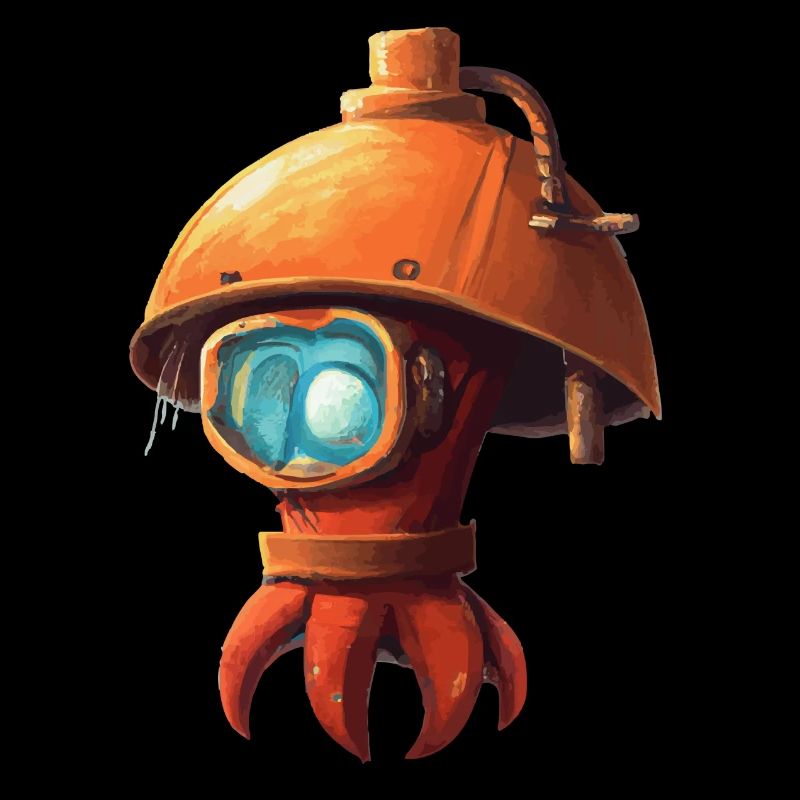 Red little octopus octopus with helmet gift idea