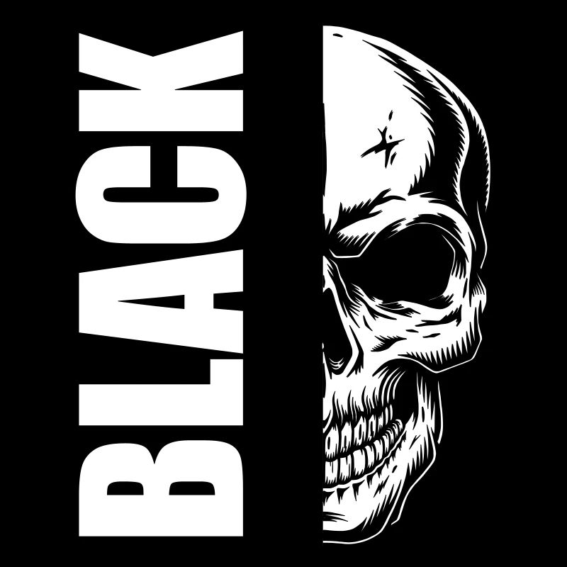 black colourful enough skull | Colors can be changed