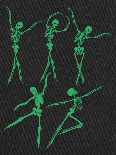 Squelette dansant vert