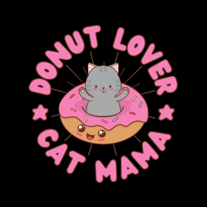 Donut Lover Cat Mama Donut Katze kawaii