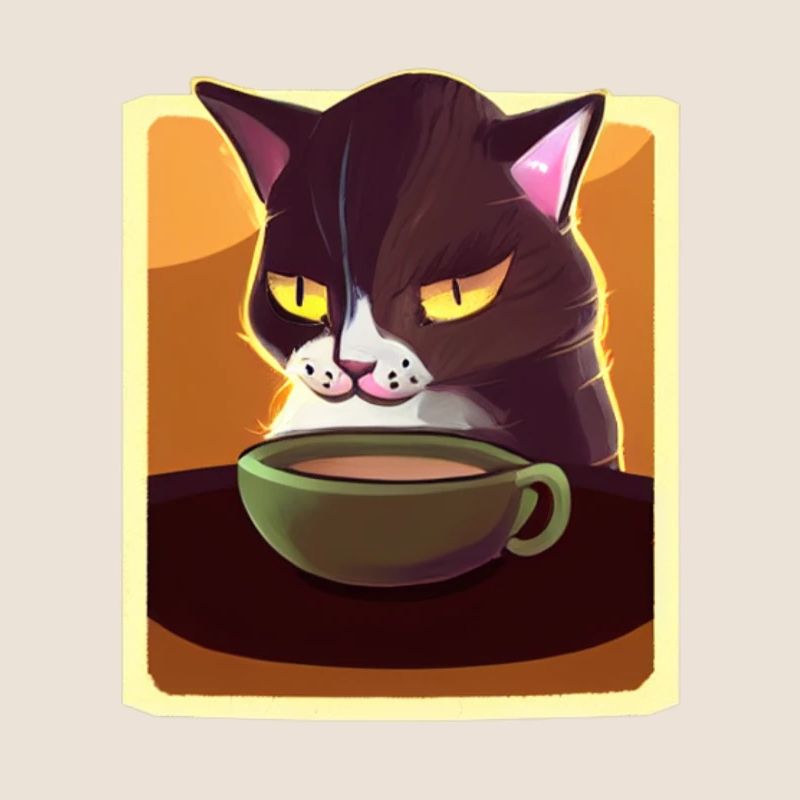 Café Chat Fatigué Café