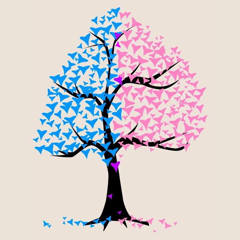 Junge Mädchen Herzen Baum