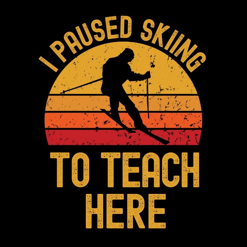 Ski and instructor retro vintage