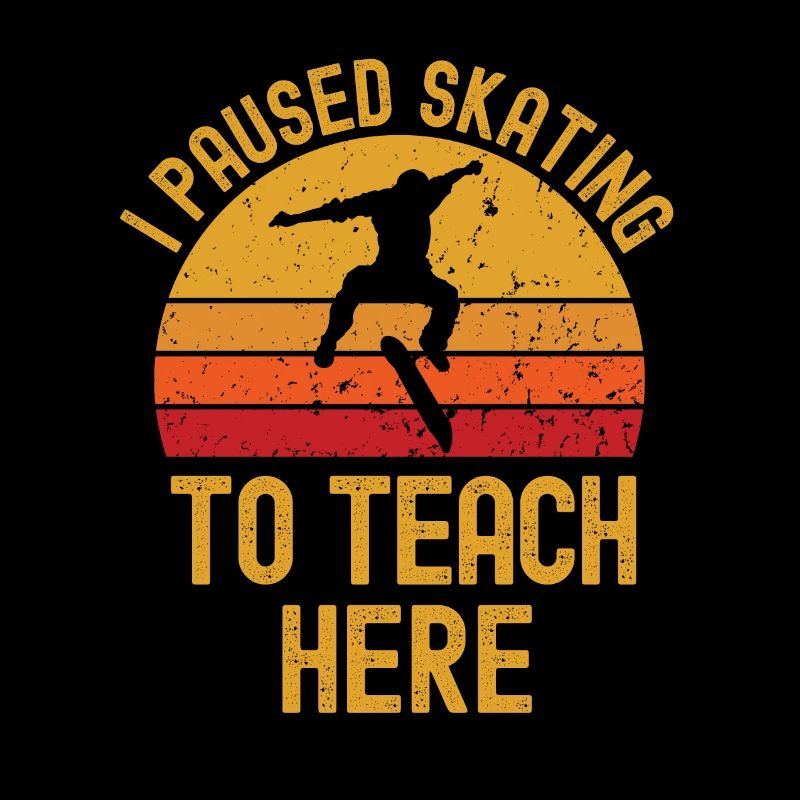 Skateboard und Lehrer retro vintage