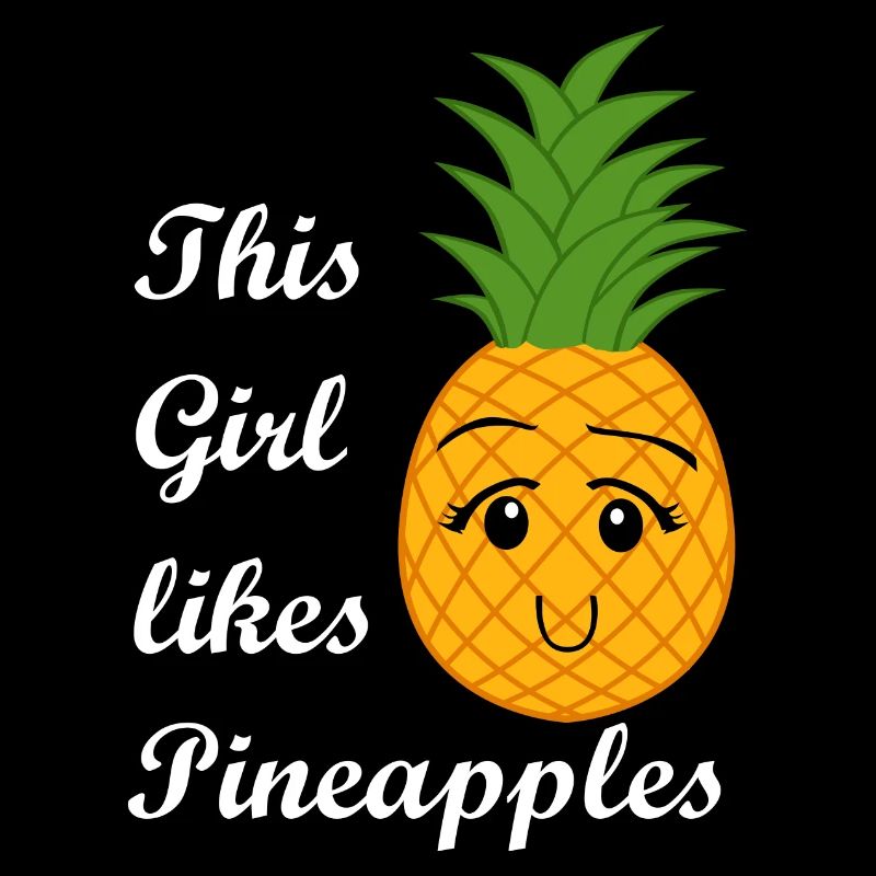 Mädchen mag exotische Früchte, Ananas, Urlaub,