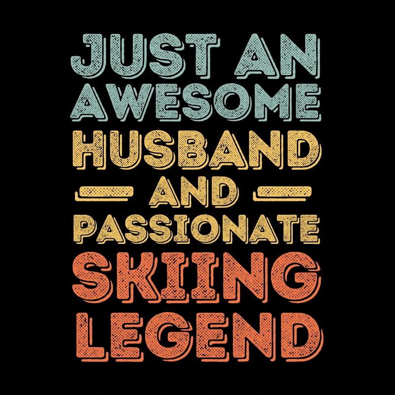 Husband skiing retro