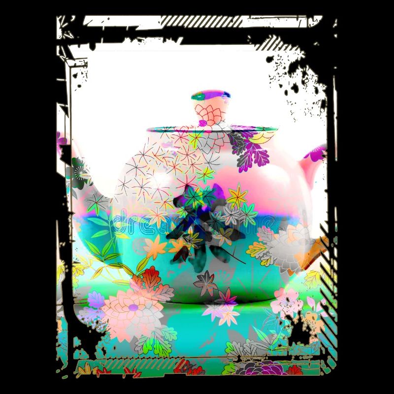Japan Tea Pot Floral Pattern Chrysanthemum Cherry