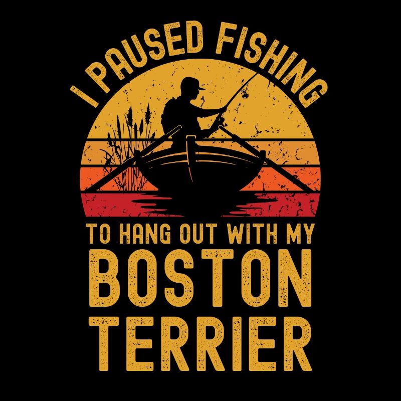Pêche, pêche et Boston Terrier