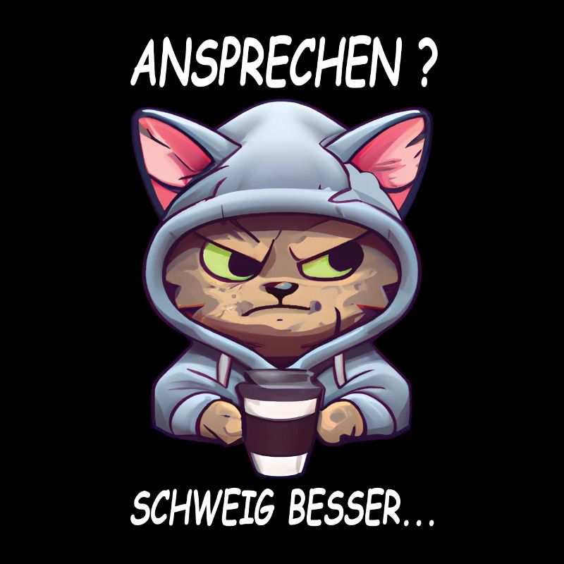 Ansprechen - Schweig besser Kaffee Spruch Katzen