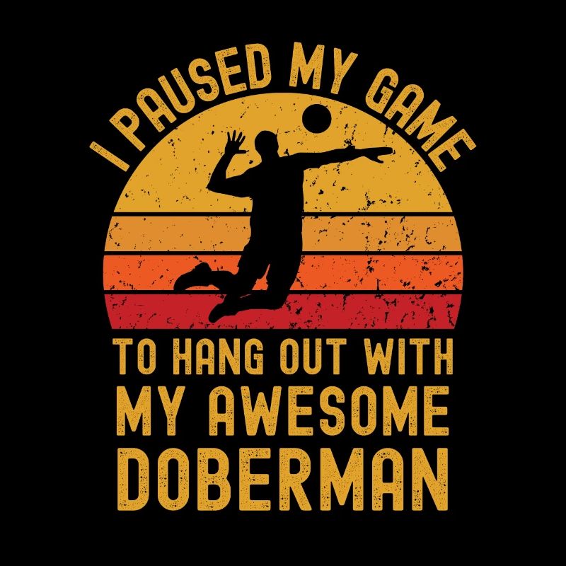 Volleyball and Doberman