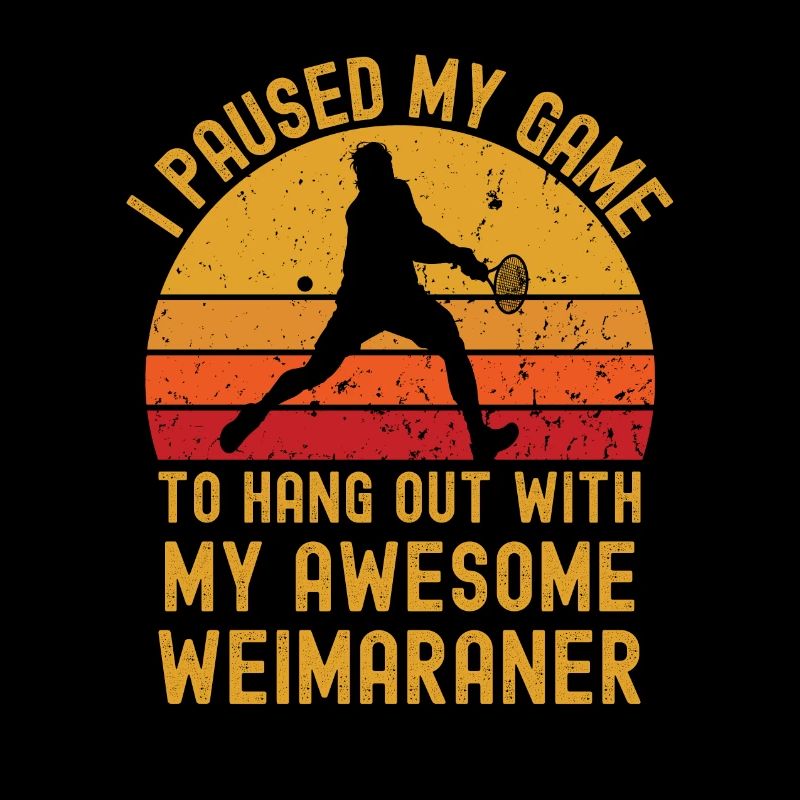 Tennis et Weimaraner