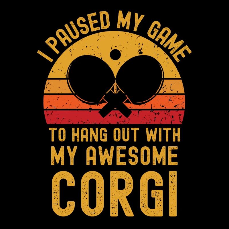 Table tennis and corgi