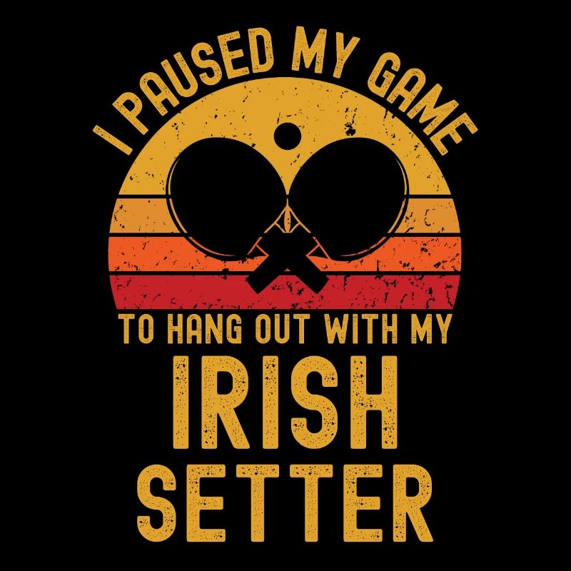 Tennis de table et Irish Setter