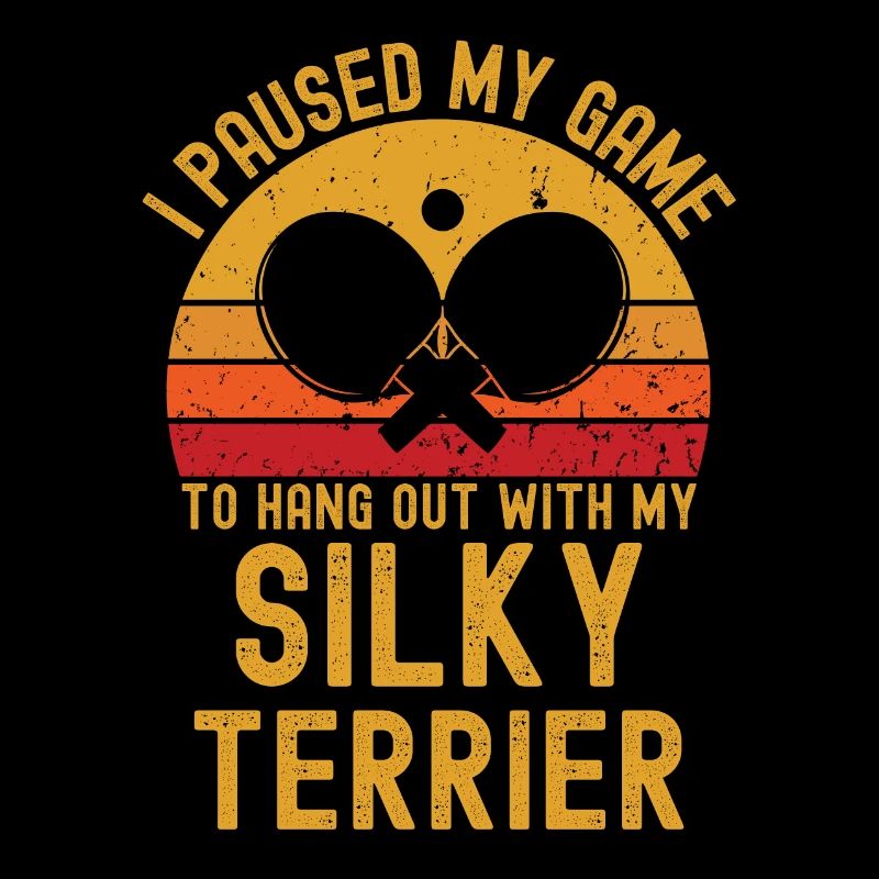 Tennis de table et Silky-Terrier