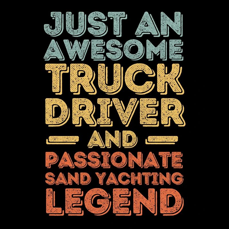 Truck driver sand sailing retro
