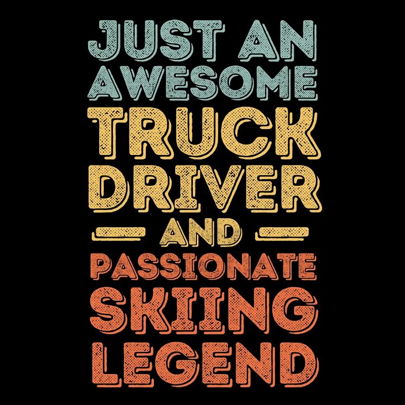 Truck driver skiing retro