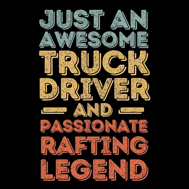 Truck driver rafting retro