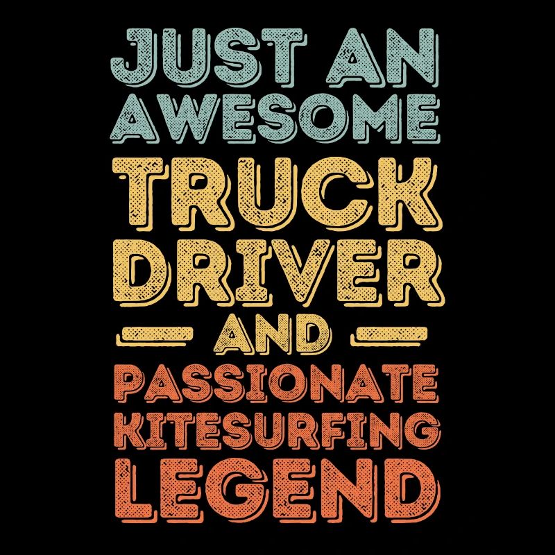 Chauffeur de camion kitesurf rétro