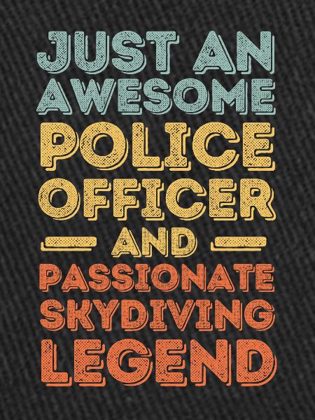 Policeman skydiving retro