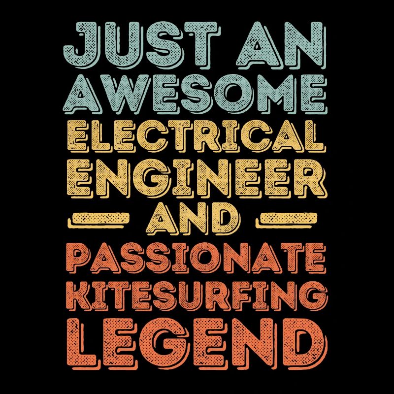 Electrical engineer kitesurfing retro