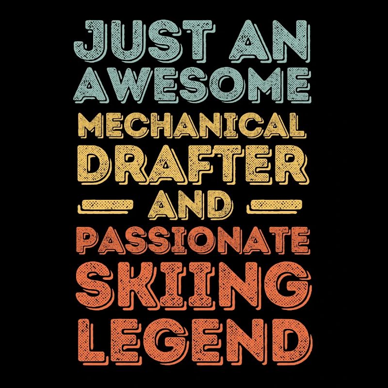 Technical draughtsman ski retro
