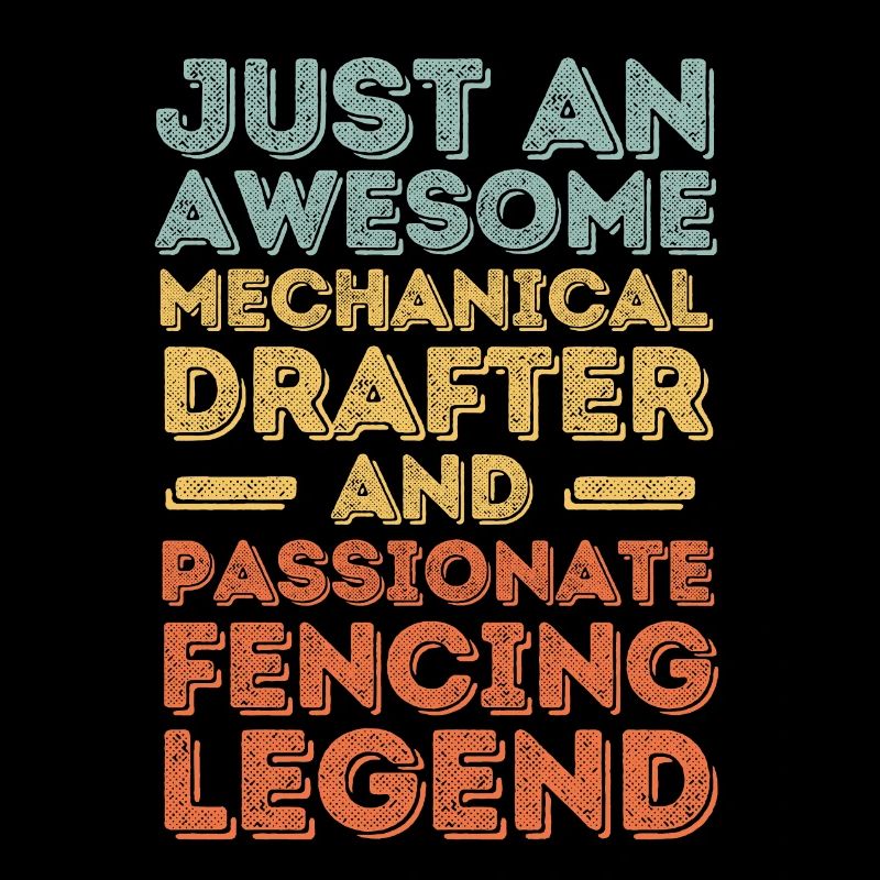 Technischer-Zeichner Fechten retro