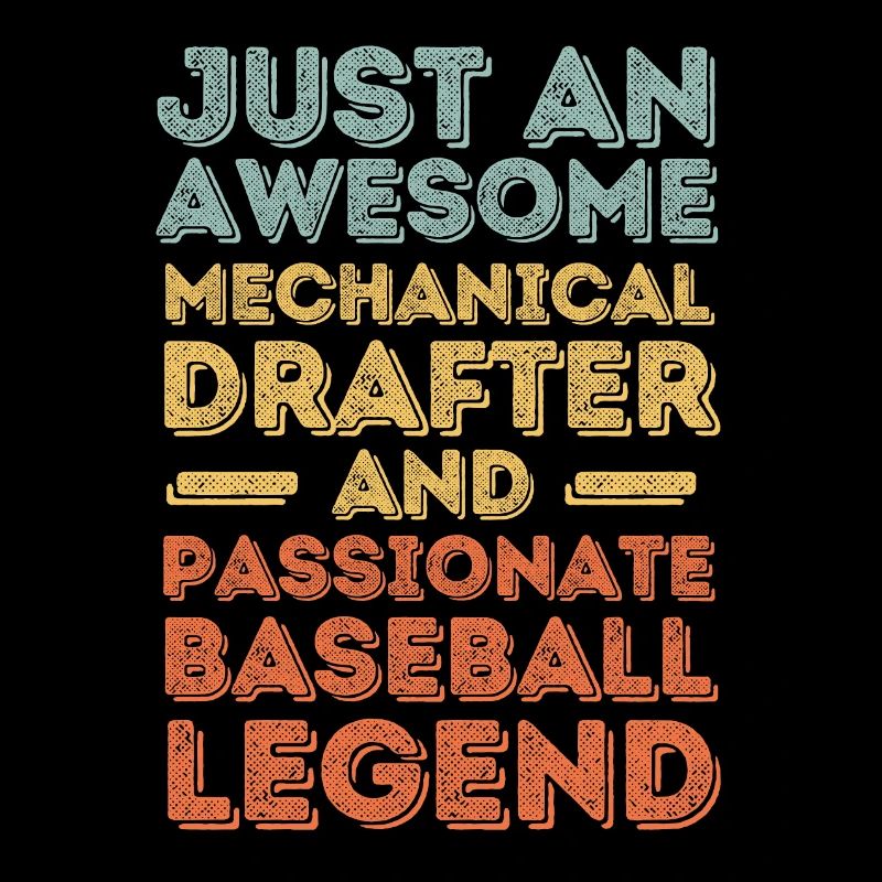 Technical draughtsman baseball retro