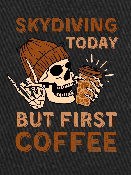 Coffee Skydiving skeleton