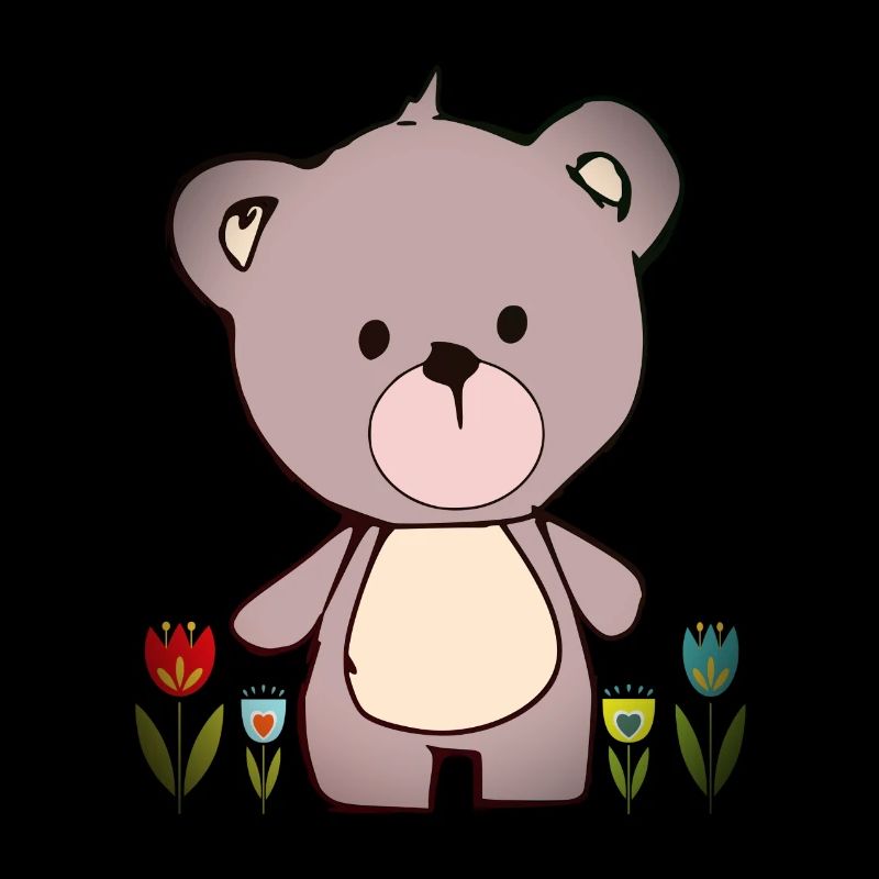 Happy Teddy Bär im Blumenmeer