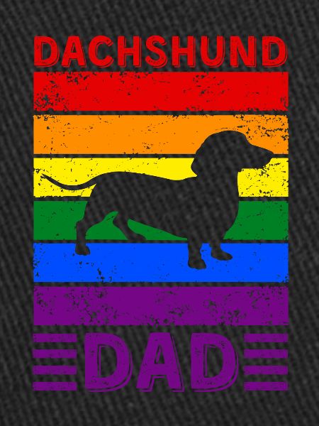 Teckel Papa LGBTQ Drapeau arc-en-ciel