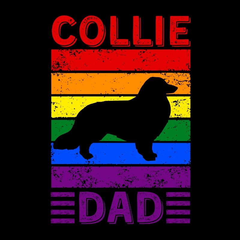 Collie Dad LGBTQ Drapeau arc-en-ciel