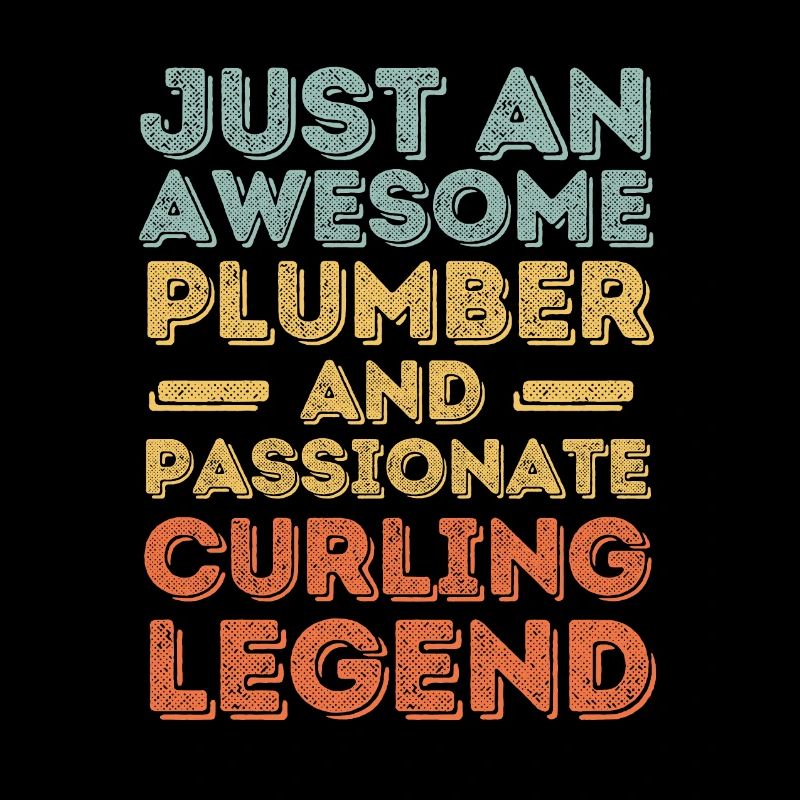 Klempner Curling-Legende retro