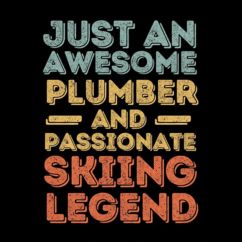 Plumber Skiing legend retro