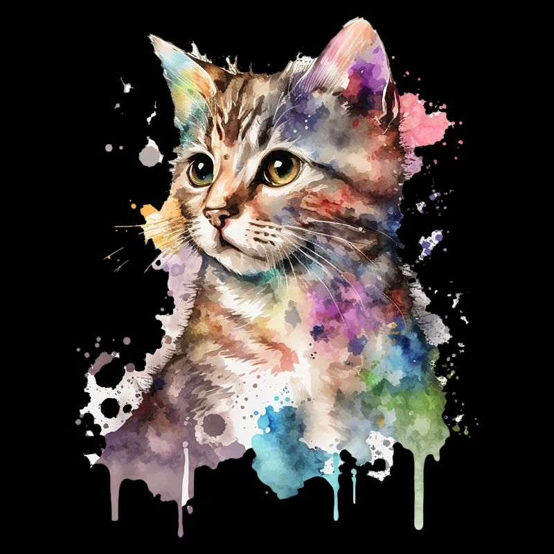 Aquarelle Chaton Cat Art