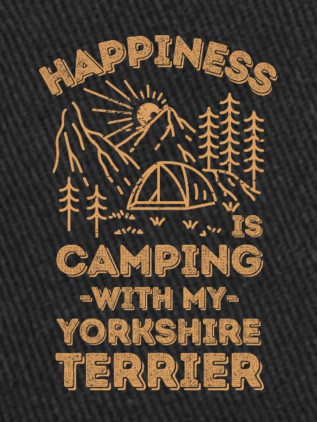 Camping with yorkshire-terrier