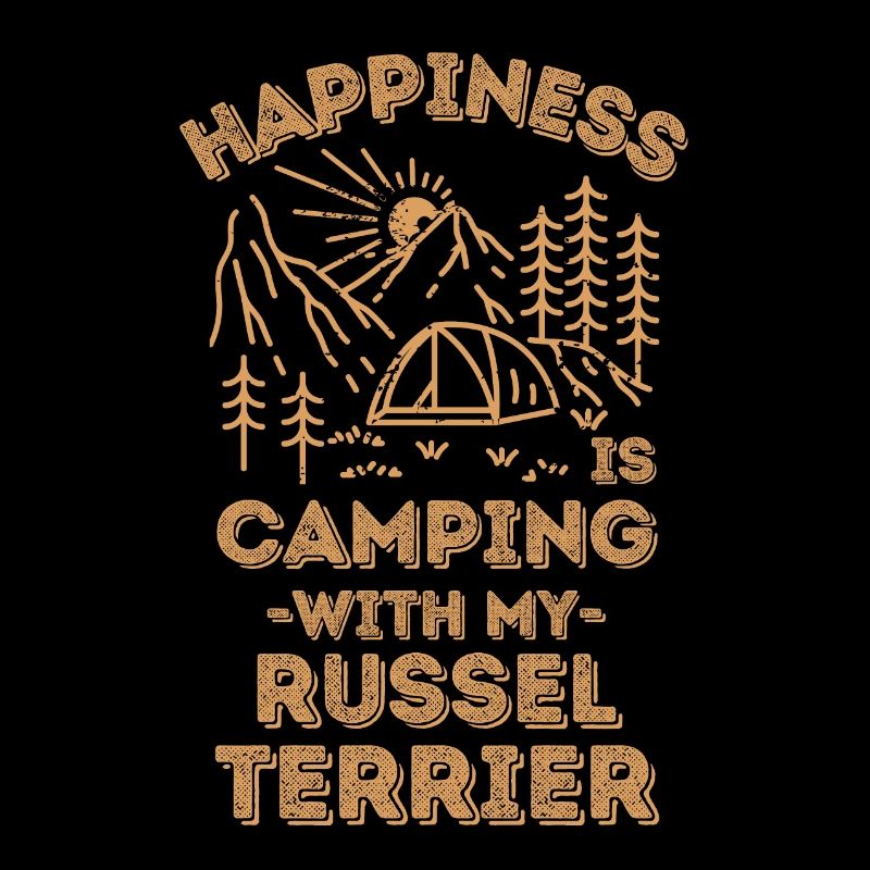 Camping with russel-terrier