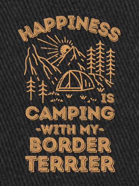 Camping with border-terrier