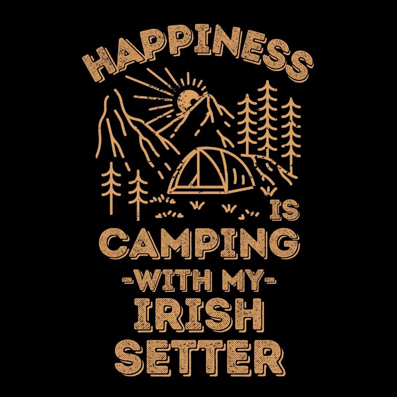 Camping with irish-setter
