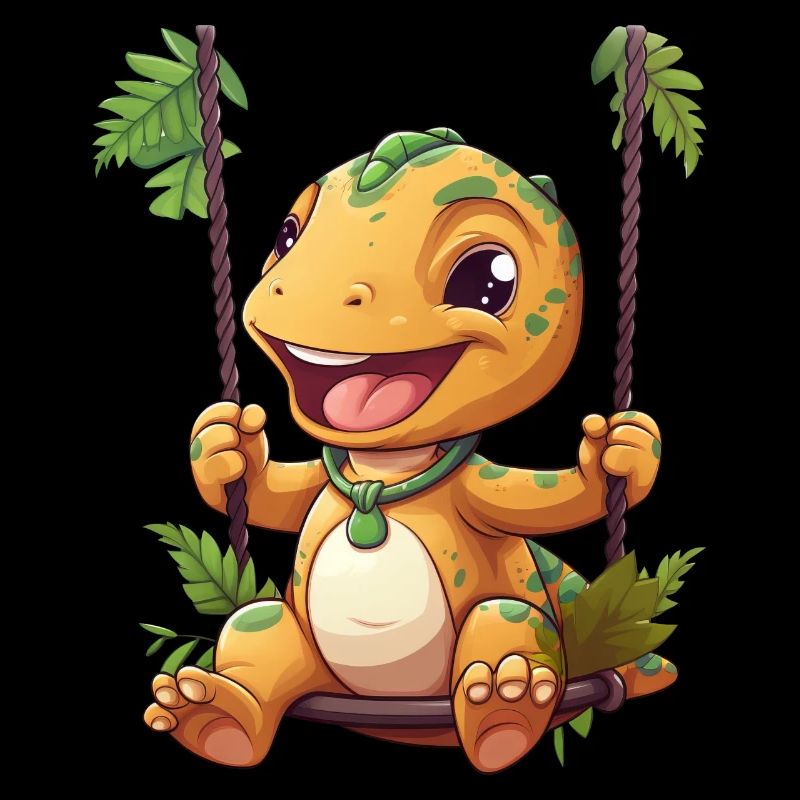 Dino T-Rex sur swing, ludique