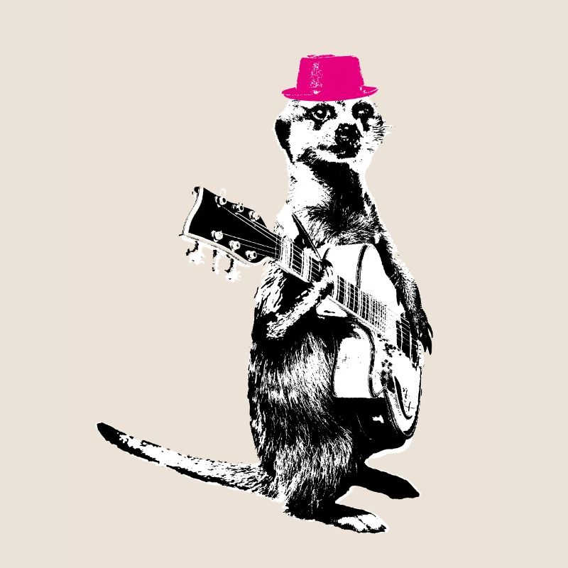 Suricate Guitariste Blanc BG Magenta Hat