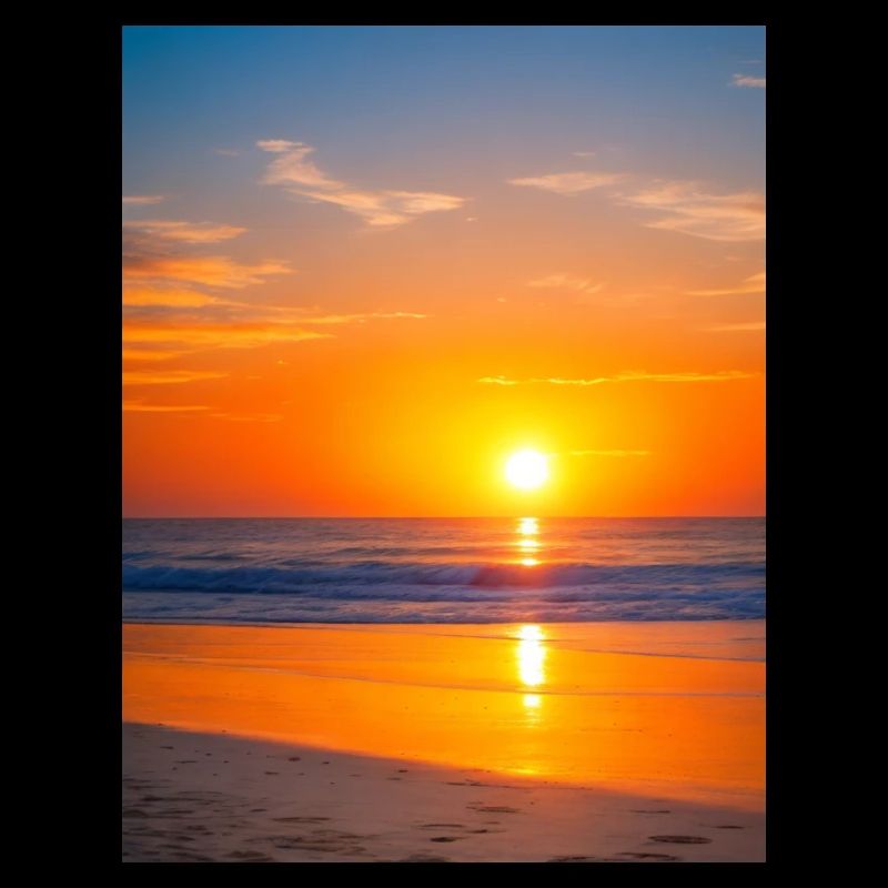 Plage au coucher du soleil