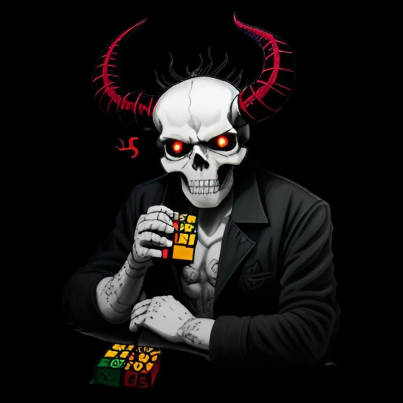 Horned skull | Destroyed his puzzle cube