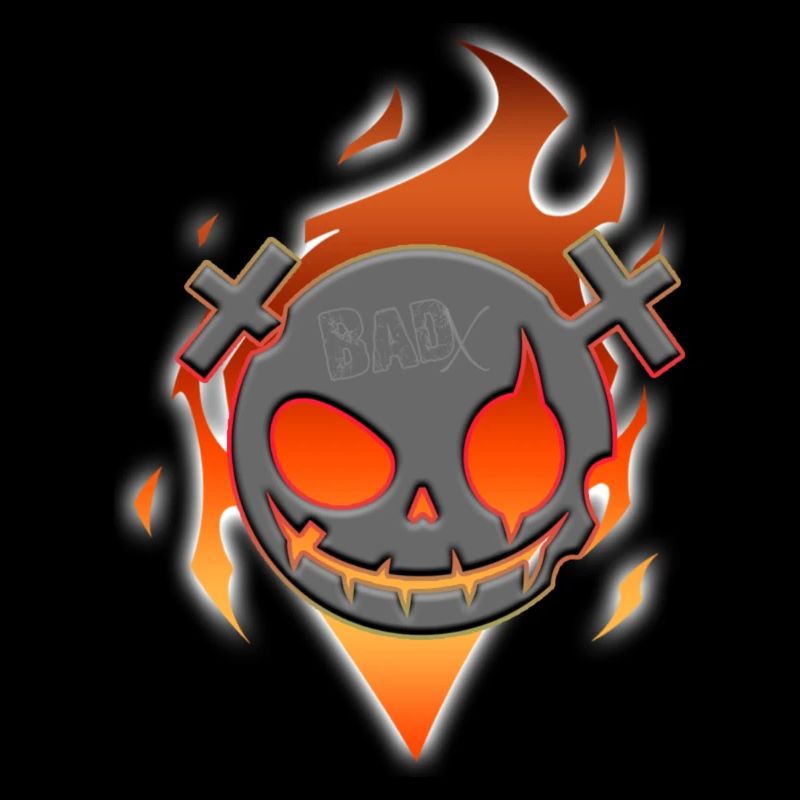 Comic Flame Skull