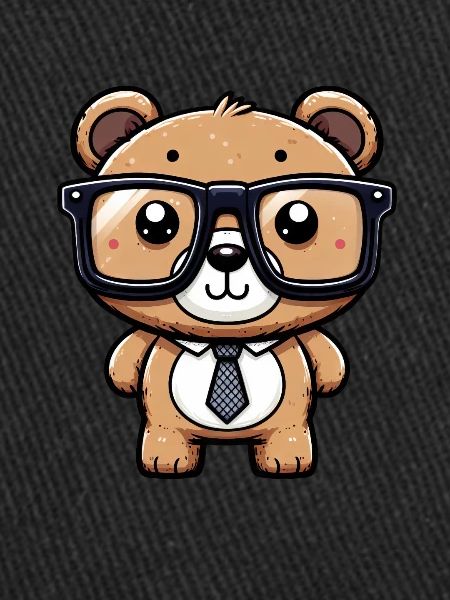 Nerdy bear with glasses