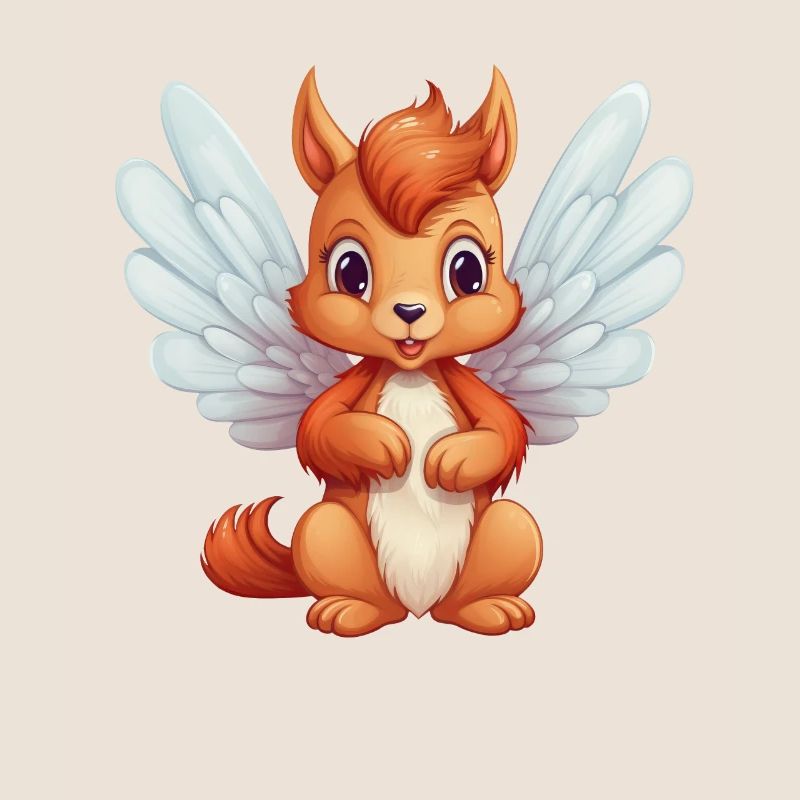 Süßes Eichhörnchen-Engel-Comic