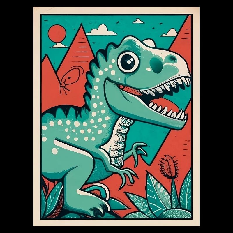 Vintage t-rex poster