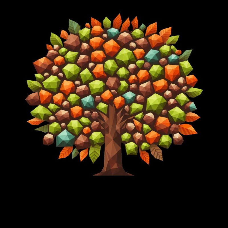 Elégance d’automne : arbre à feuilles caduques polygonale en