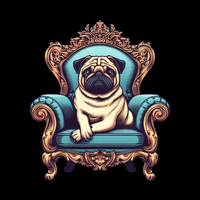 Majestic Pug on the Throne
