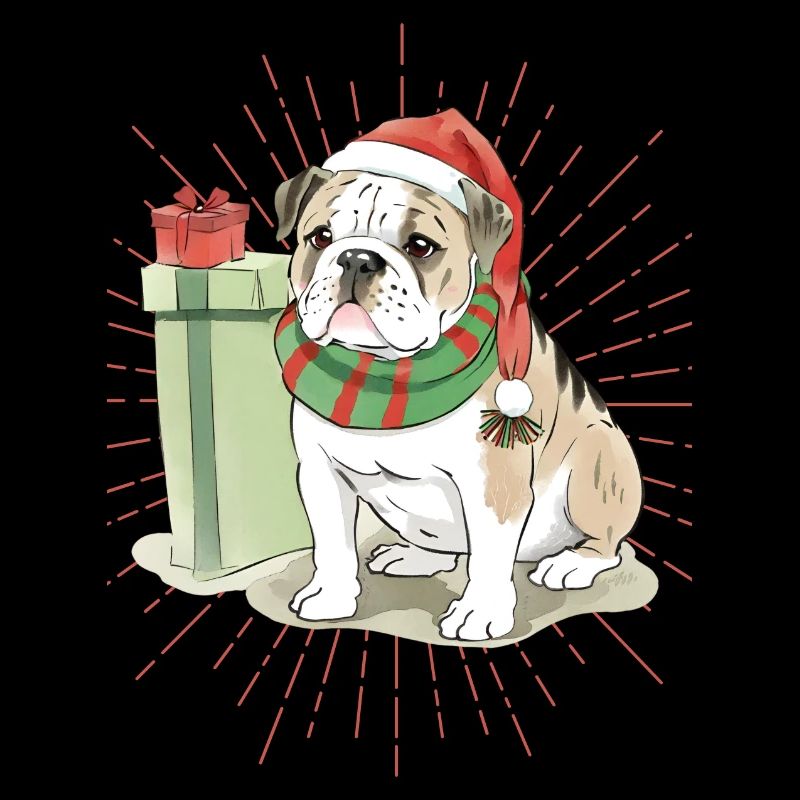 Bulldog Joyeux Noël Chien Chiens