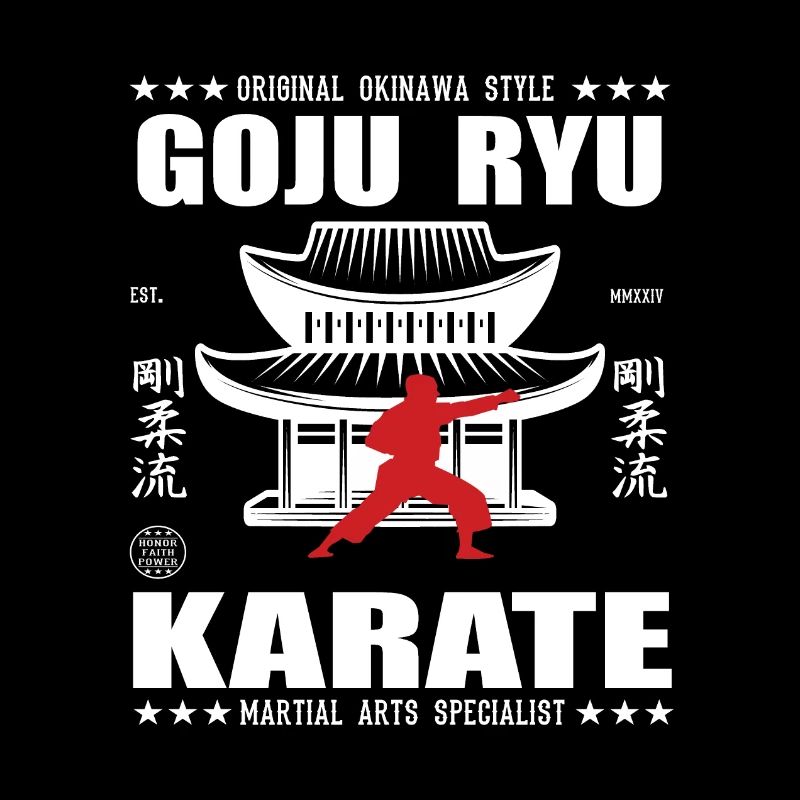 cool Gojo-Ryu martial arts design with kanji